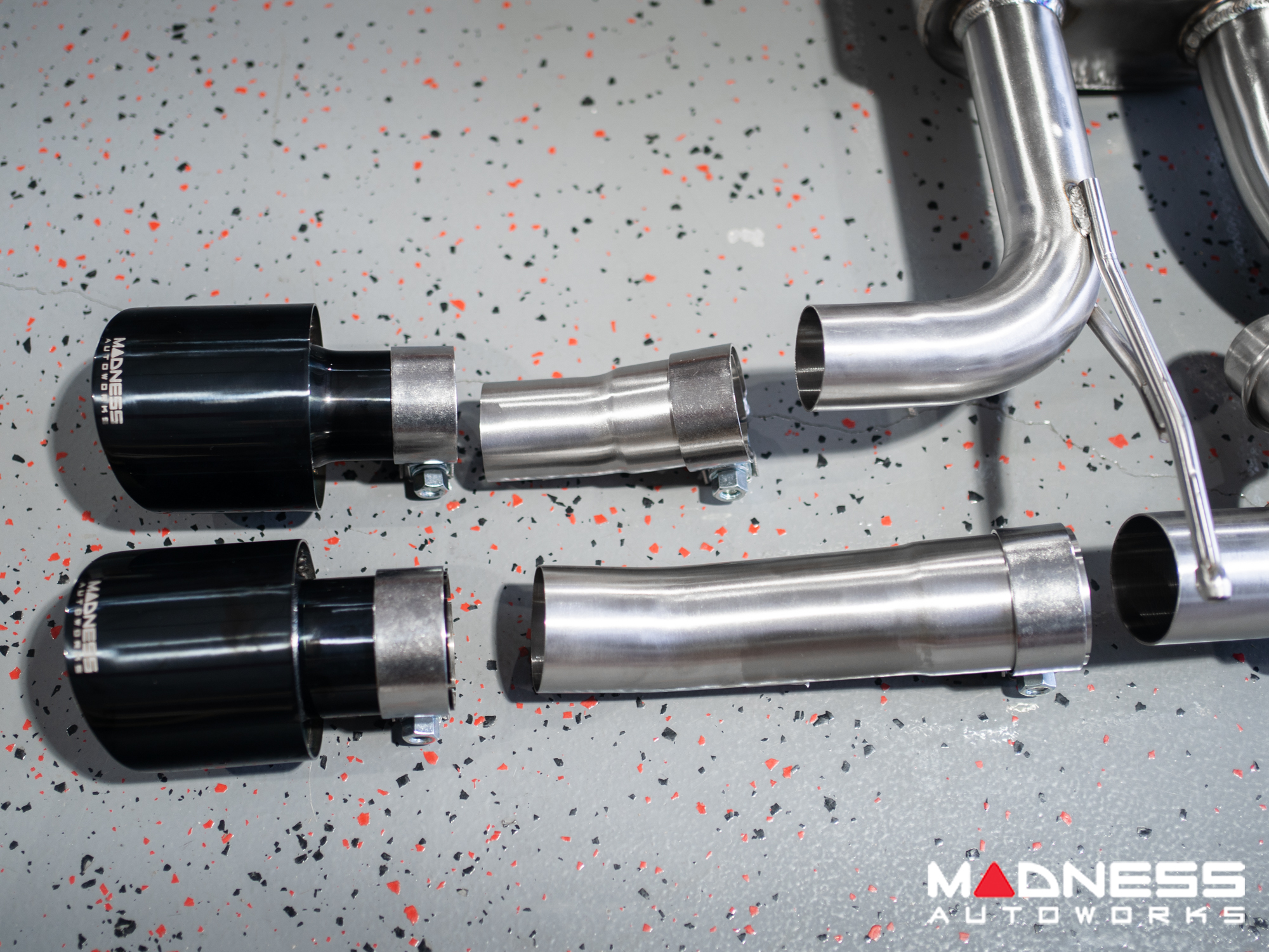 Jaguar F-TYPE Performance Exhaust System - MADNESS - 3.0L V6 - Dual Side Exit - Electronic Valve Design - Black Chrome Exhaust Tips